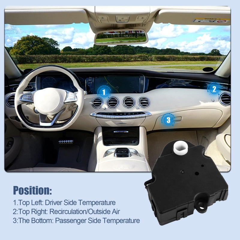 LCWRGS HVAC Blend Door Actuator Compatible with 2003-2014 Chevy Avalanche Suburban Tahoe Silverado 1500 2500 3500 GMC Sierra Yukon XL Cadillac Escalade H2, 604-112 15-73952 - Image 3